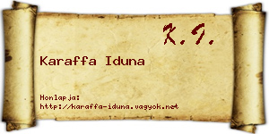 Karaffa Iduna névjegykártya